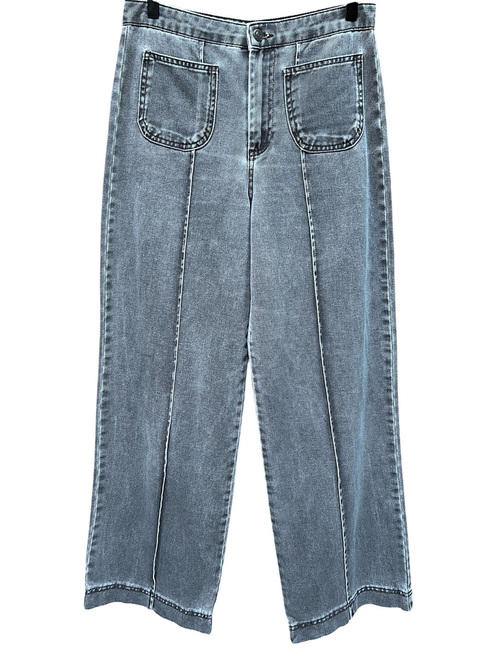 Parfois Grey Washed Wide Leg Trouser Jeans